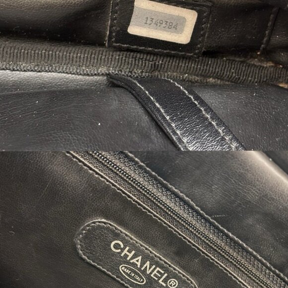 Authentic Chanel Black leather wild stitch 2 compartment suitcase travel bag - Picture 16 of 16